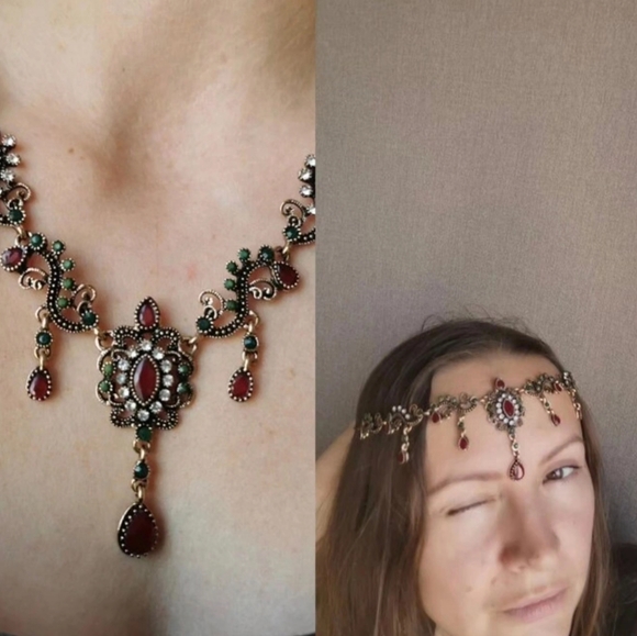 Turkish Vintage Looking Necklace for Women,NEW,Antique,Wedding, HandmadeGift - Picture 5 of 9